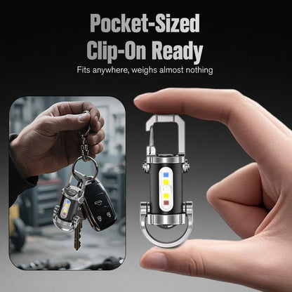 🏆🔥 Buy 1 Get 1 Free 🎁 Portable Rechargeable Keychain Flashlight | USB Rechargeable | Ultra-Bright Strobe