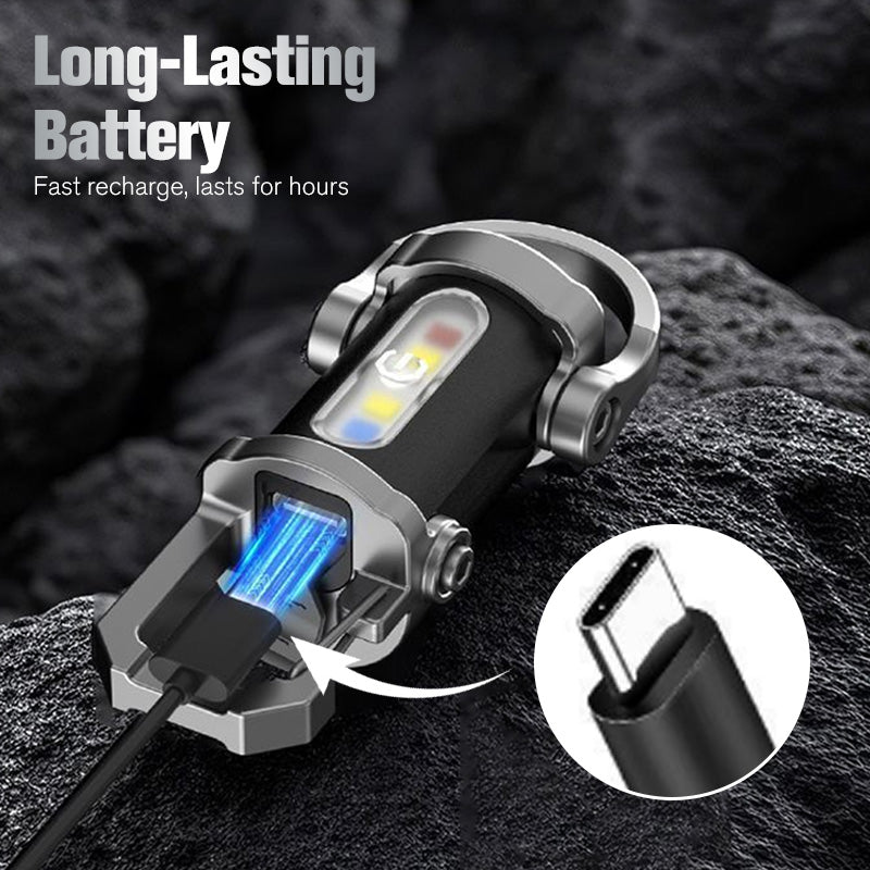 🏆🔥 Buy 1 Get 1 Free 🎁 Portable Rechargeable Keychain Flashlight | USB Rechargeable | Ultra-Bright Strobe