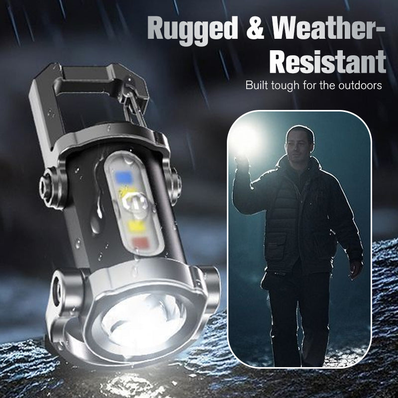 🏆🔥 Buy 1 Get 1 Free 🎁 Portable Rechargeable Keychain Flashlight | USB Rechargeable | Ultra-Bright Strobe