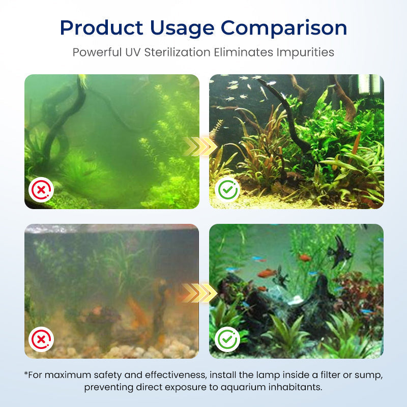 Submersible UV Sterilizer Lamp with Timer for Aquarium