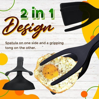🍳🎁 Buy 1 Get 1 Free – Food-Grade Silicone Spatula Tongs 💚