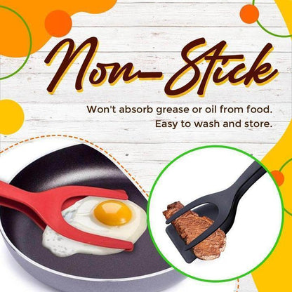 🍳🎁 Buy 1 Get 1 Free – Food-Grade Silicone Spatula Tongs 💚