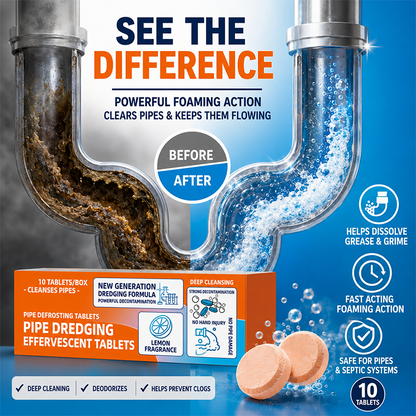 🚿 Fast-acting drain cleaning effervescent tablets– Instantly removes stubborn blockages and odors.