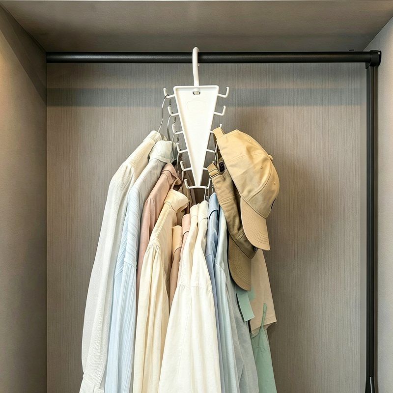 ⏳🔥LIMITED-TIME Buy 1 Get 1 Free ⏰Space-Saving Triangle Closet Hanger | Double Your Wardrobe Storage🗄️👕