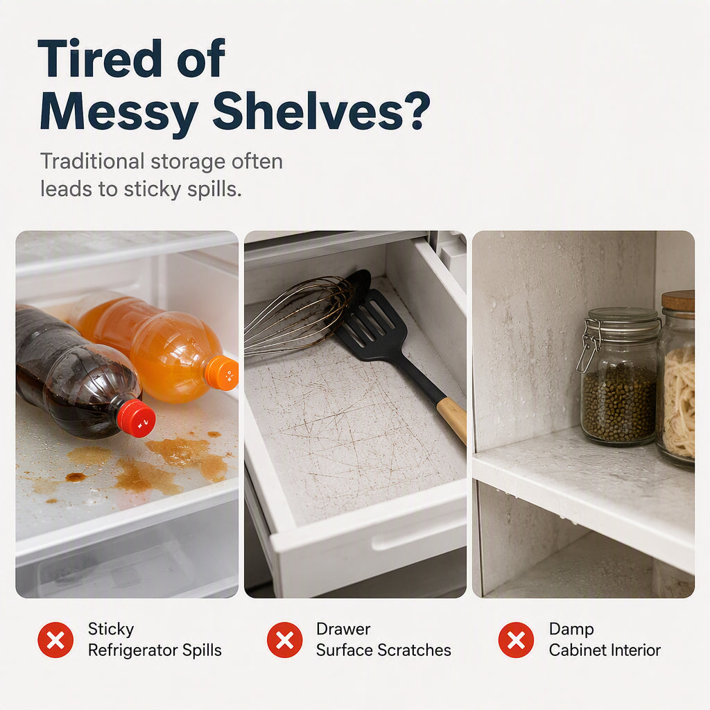 ⏳Time-Limited Special⏰Waterproof Fridge Shelf Liners – Non-slip, easy-clean & food-safe – Keeps fridge shelves fresh & organized ✨