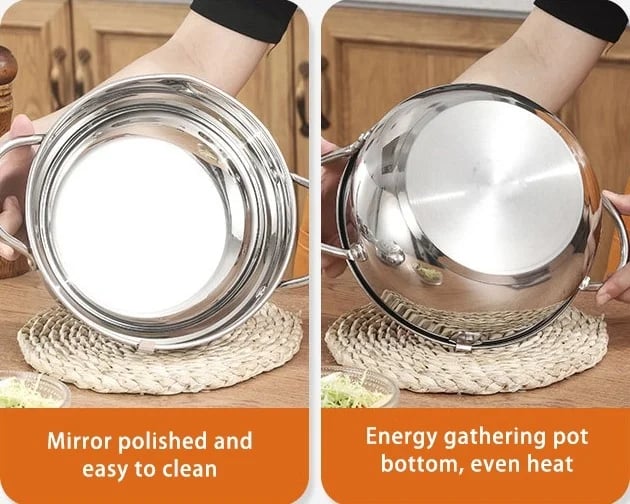 🔥First 50 customers enjoy a 50% discount⏰304 Stainless Steel Deep Fryer Pot With Built In Thermometer Drain Rack And Pour Spout For Easy Home Cooking